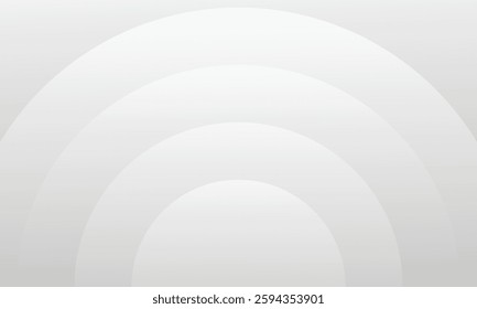 White gradient background. Abstract circle design. Vector illustration semi circle. Eps10