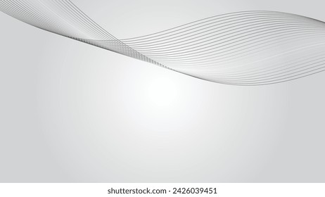 White gradient background with dynamic curve line wallpaper vector image for backdrop or presentation