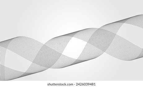 White gradient background with dynamic curve line wallpaper vector image for backdrop or presentation