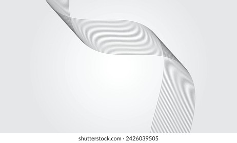 White gradient background with dynamic curve line wallpaper vector image for backdrop or presentation