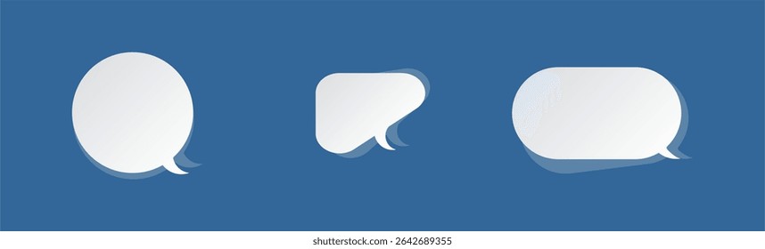 white gradient Bubble speech in flat design vector