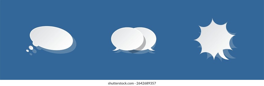 white gradient Bubble speech in flat design vector