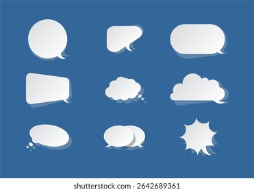 white gradient Bubble speech in flat design vector
