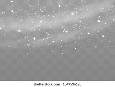 White gradient decorative element.vector illustration. Snow and wind on a transparent background.  winter and snow with fog.