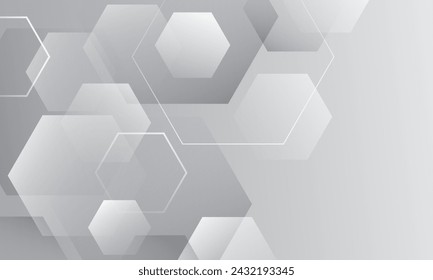 Fondo hexagonal de degradado blanco. Ilustración de vector