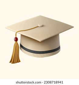White Graduate cap. vector illustration