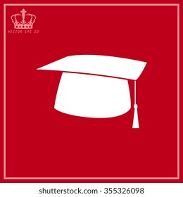 White Graduation cap icon