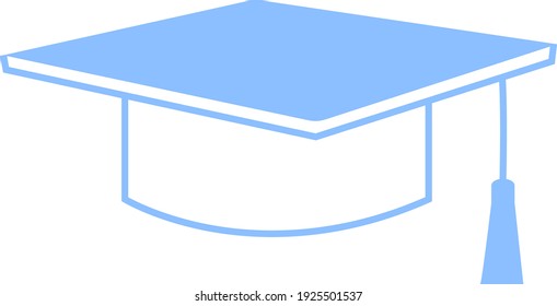 White graduation hat, illustration, vector on white background.