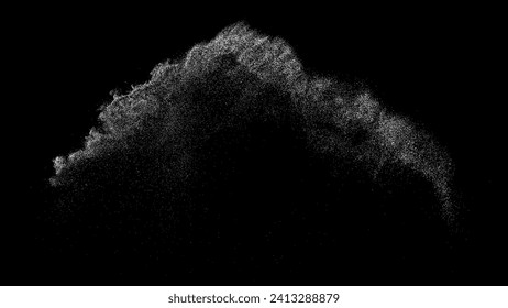 White grainy texture. Abstract dust overlay. Grain noise. White explosion on black background. Splash realistic effect. Vector illustration.  
