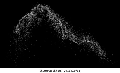 White grainy texture. Abstract dust overlay. Grain noise. White explosion on black background. Splash realistic effect. Vector illustration.  

