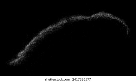 White grainy texture. Abstract dust overlay. Grain noise. White explosion on black background. Splash realistic effect. Vector illustration, eps 10.    
