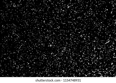 White grainy texture isolated on black background. Particles overlay textured. Grunge design elements. Vector illustration,eps 10.