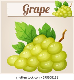 White grape. Cartoon vector icon. Series of food and drink and ingredients for cooking.