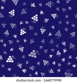 Icono de frutas de uva blanca aislado en fondo azul. Ilustración vectorial