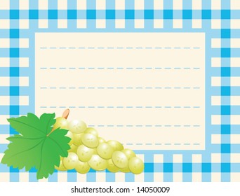 White grape on chequered background