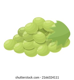 Vector de dibujos animados con iconos de las uvas blancas. Vino alcohol. Parte de bebida