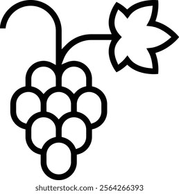 white grapes icon. Thin linear style design isolated on white background