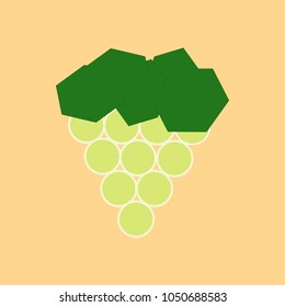 White grapes on the yellow background