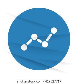 White Graph icon label on wrinkled paper