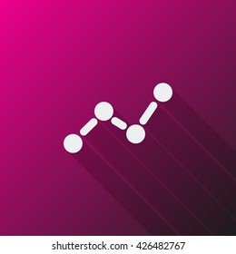 White Graph icon on pink background