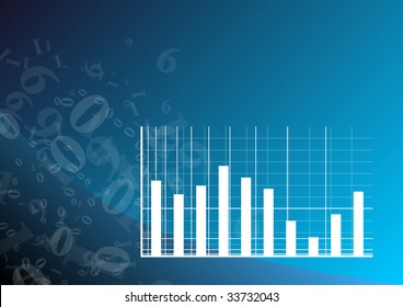 White graph on the blue background.