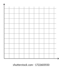 White graph paper, black line with x axis, y axis