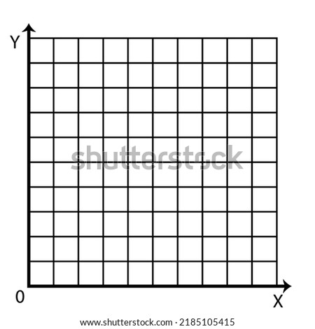 White graph paper, black line with x axis, y axis