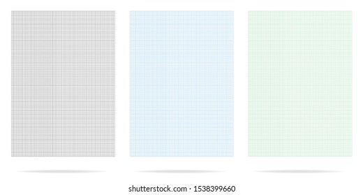 White graph paper with black lines Green line and blue line size A4