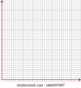 White graph paper with black lines and red x-y lines
