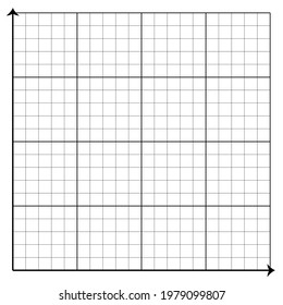 White graph paper with black lines and black xy lines