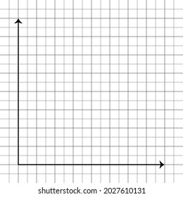 White graph paper with black lines with a black x axis and a black y axis