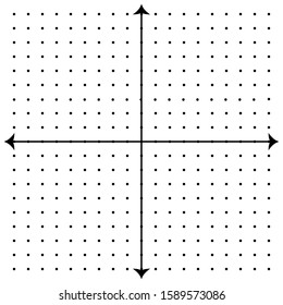 White graph paper with black point pattern and black x y line