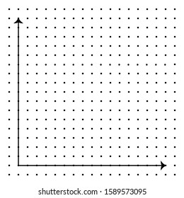 White graph paper with black point pattern and black x y line