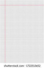 White graph paper with black and red lines