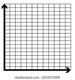 White graph paper with black x-axis and y-axis along with numbers .