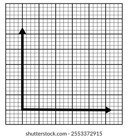 Weißes Graphpapier mit schwarzer x- und y-Achse und Zahlen .