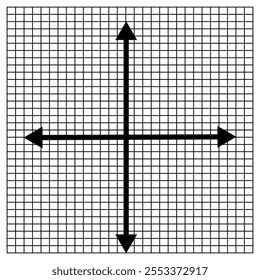 Weißes Graphpapier mit schwarzer x- und y-Achse und Zahlen .