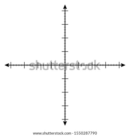 White graph paper with black xy lines, arrow axis