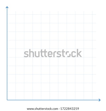 White graph paper, blue line with x axis, y axis