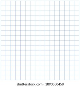 White graph paper with blue lines, square