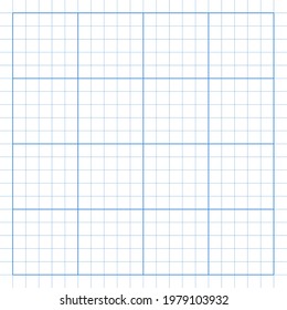 White graph paper with blue lines, square