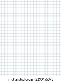 White graph paper with blue lines, size 4x5 or portrait size, grid