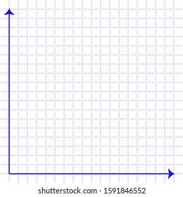 White graph paper with blue point pattern and blue x y line