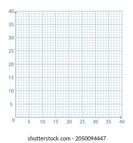 White Graph Paper Blue Xaxis Yaxis Stock Vector Royalty Free