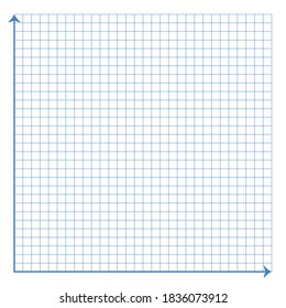 White graph paper with blue XY axis lines.