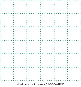 Papel gráfico blanco con líneas de puntos verdes con 36 ranuras