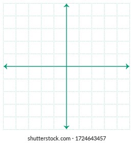 White graph paper, green line with x axis, y axis