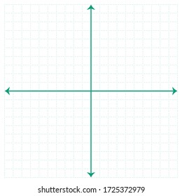 White graph paper, green line with x axis, y axis