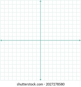 White graph paper, green line with x axis, y axis
