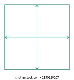 Weißes grafisches Papier, grüne Linie mit x-Achse, y-Achse